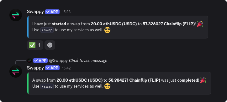 Follow the Swap Announcements